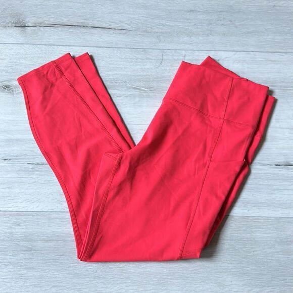 Fabletics Women's PureLuxe High-Waisted Legging (Tea Berry/Neon Coral) L NWOT - Picture 3 of 4